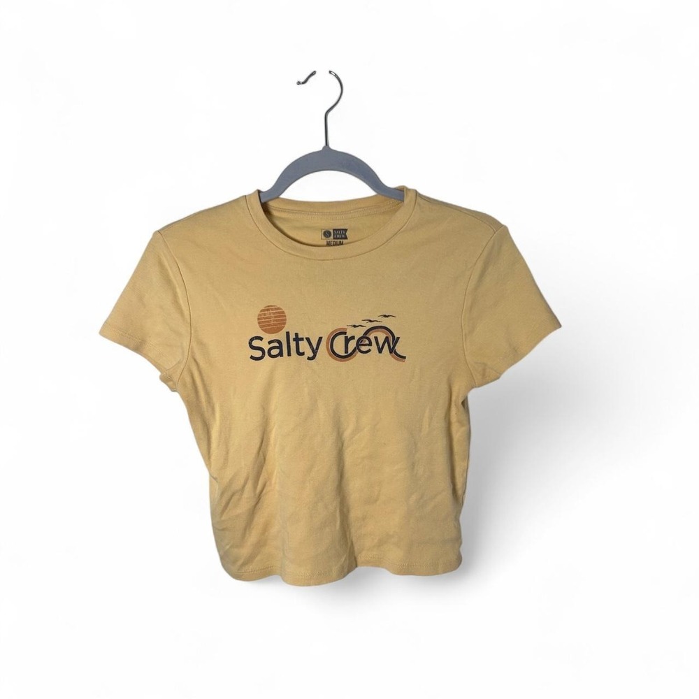 Salty Crew yellow cotton crop top in a medium #surf #beachwear